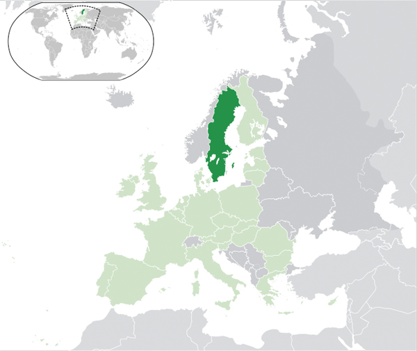 Sweden as part of the European Union.