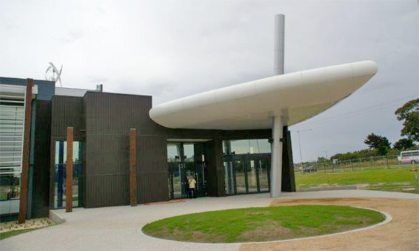 Main entrance at the Surf Coast Shire Civic Building.