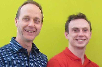 Ben Lewis of KNX Consultants (left) and WorldSkills 2013 Bronze Medal Winner Matthew Crane (right).