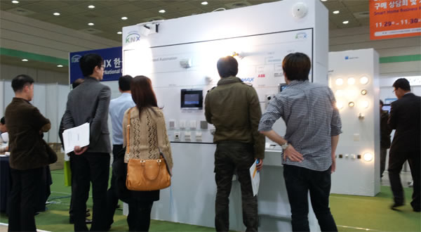 KNX National Group Korea integrated exhibition booth at the International Home and Building Show 2012.