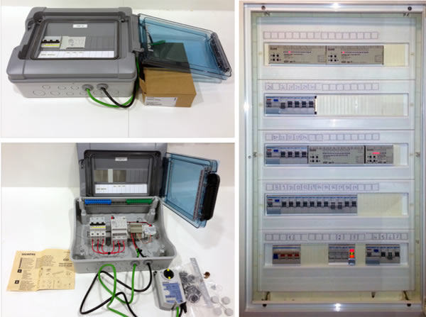 Examples of simple panel designs with space, power safety, and good labelling.