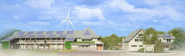 Local electricity generation using solar and wind power.