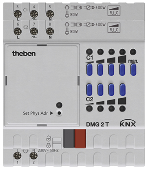 The Theben DMG2t two-channel 400W dimmer.