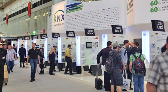 One of the many KNX Association booths at the fair.