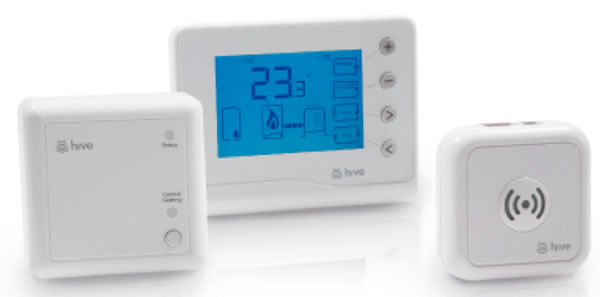 The components needed for heating control using Hive with a simple visualisation panel and thermostat.