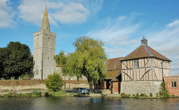 The former dovecote (right) in Staunton.