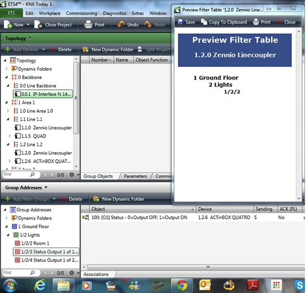 Figure 5 showing the filter table preview with no changes, despite the addition of an IP interface.