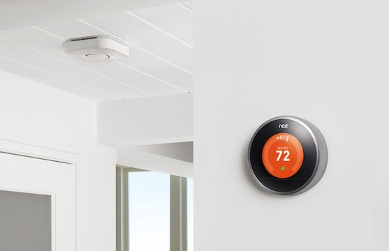 The Nest Protect smoke and CO alarm and the Nest Thermostat and can communicate intelligently with the end-user and with each other.
