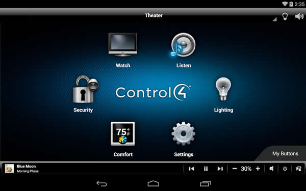 his Control4 GUI provides a familiar experience for the integrator and the end user, but with a KNX backbone providing the control.