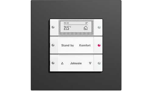 Gira switch with temperature regulation and display.