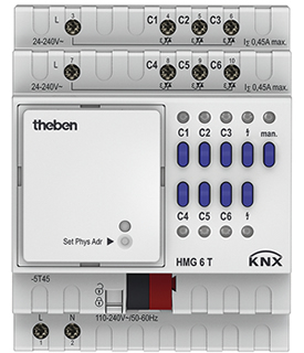 The Theben HMG 6 T six-way heating actuator has in-built regulation. 