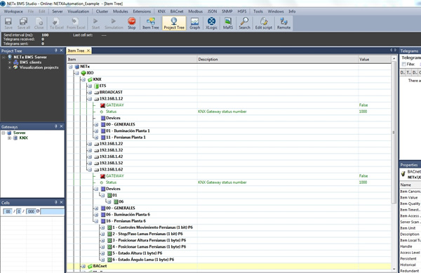 Final result: all of the data of the ETS project is in the BMS Server Item tree.