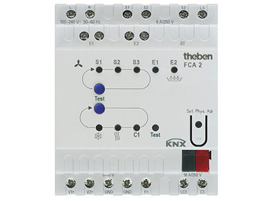 The Theben FCA2 is a KNX-native fan coil actuator.