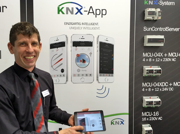 Building Management Systems' Jens Rademacher demonstrating the KNX App.