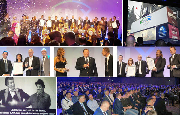 Highlights from the KNX Top Event: (top left) KNX Award winners, (top right) KNX 