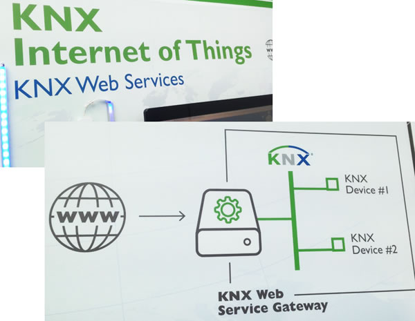 The KNX Web Services booth in KNX IoT city.