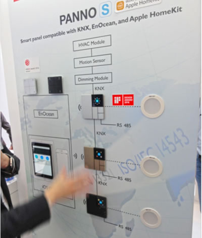 The enno Panno S is compatible with KNX, EnOcean and Apple HomeKit.