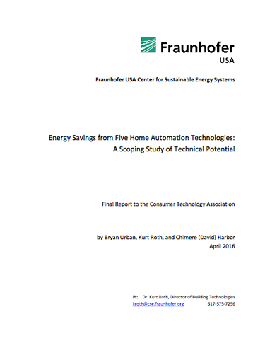 Energy Savings from Five Home Automation Technologies