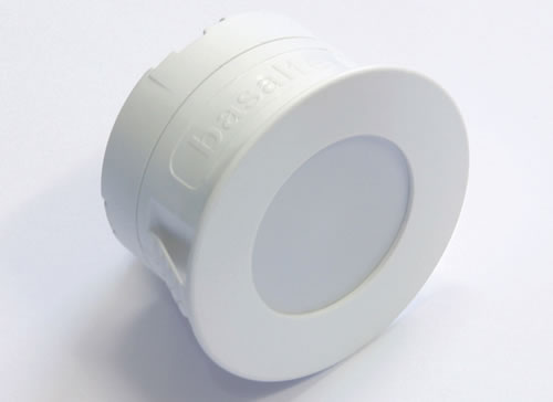 The Basalte Auro motion detector can trigger different scenes based on the time of day and has an integrated night light.