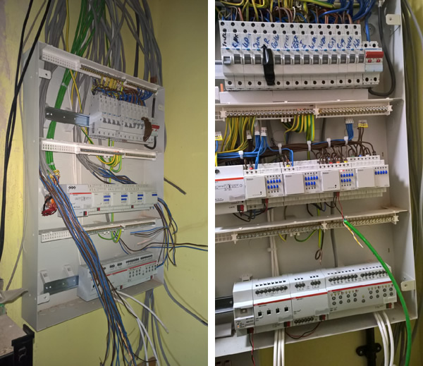 The major difference with a rewire using KNX is giving consideration to the space needed for the consumer unit.