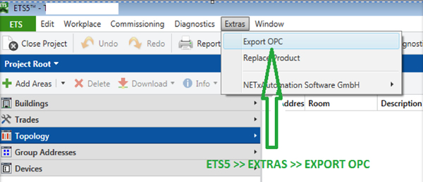 Exporting an EIB Session File from ETS 5 (.esf).