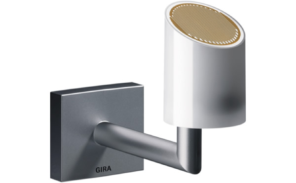 The Gira KNX weather station Standard is an example of a weather station that can measure and evaluate wind speed, precipitation, twilight and temperature.