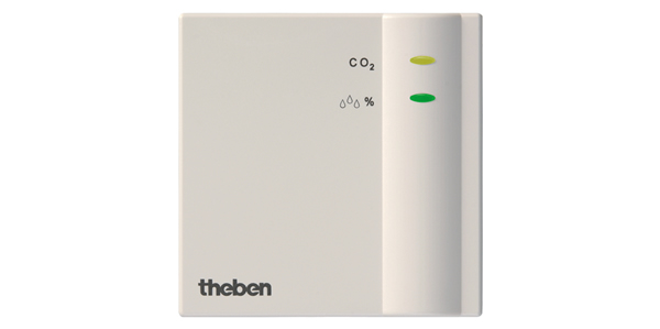 The Theben AMUN 716 KNX is an example of an air quality sensor that measures the CO2 level, relative humidity and temperature.