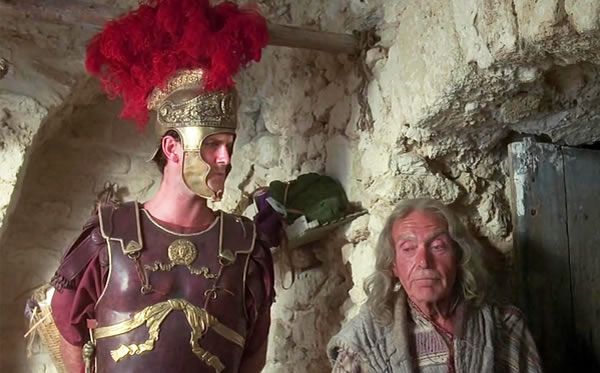 John Cleese (left) as First Centurion and John Young (right) as Matthias, in the 1979 film, Life of Brian.
