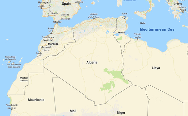 The majority of Algeria’s population lives along the Mediterranean coast.