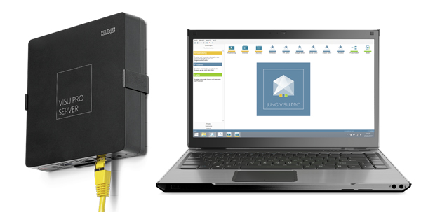 (Left) Jung Smart Visu Server and (right) Smart Visu Pro software