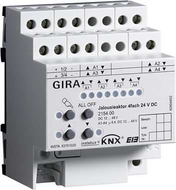 The Gira 2154 operates from 12-48V DC.