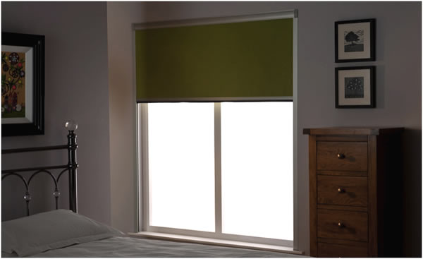 Blackout blind with guide rails.