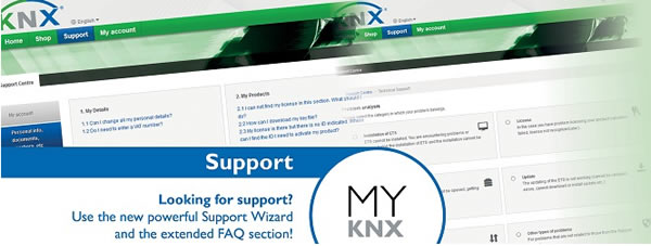 There is an easy-to-use support section on my.knx.org