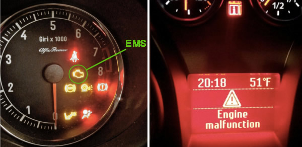 Engine Management System alarms.