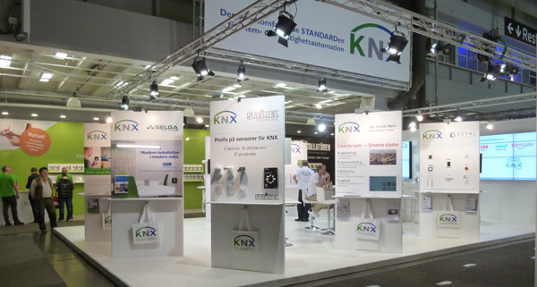 The KNX Sweden stand at the ELFACK fair in May 2017.
