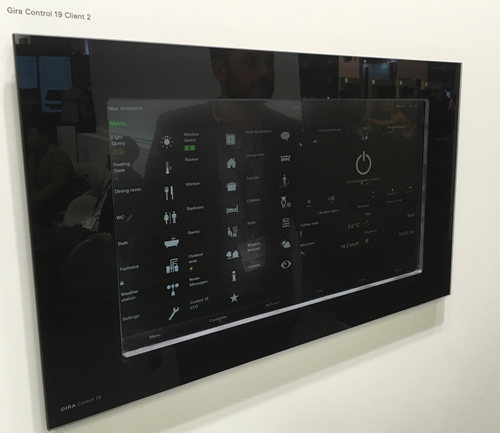 Version 2 of the Gira Control 19 Client with black frame.