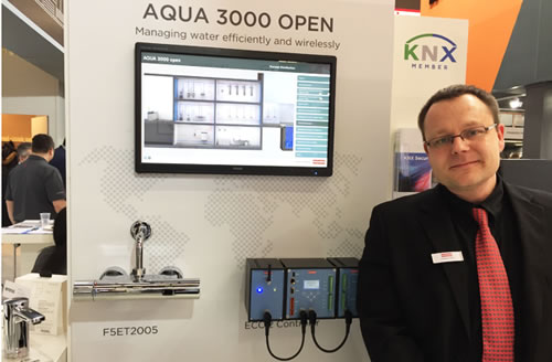 Franke's Christian Witte explaining the principles behind the Aqua3000 open water management system.