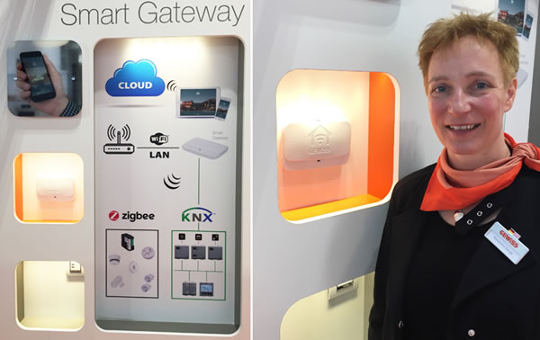 Alexandra Zange of Gewiss showing the company's Smart Gateway system.