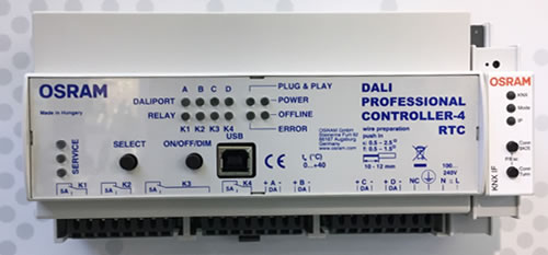 The Osram DALI Pro KNX gateway for lighting control.