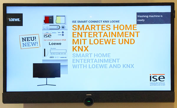 The ISE Smart Connect KNX Loewe interface allows Loewe TVs to be integrated with KNX. 