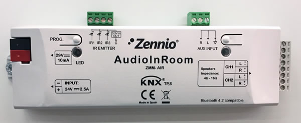 The Zennio AudioInRoom allows hotel guests to play audio from their smartphone via Bluetooth.