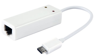 The Allnet USB Fast Ethernet micro-USB LAN adapter.