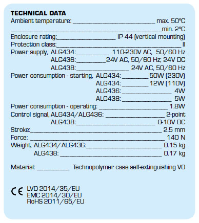 Example valve specification.