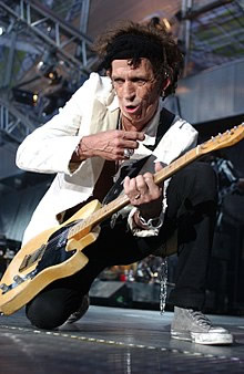 Keith Richards (born 1943), founder member of the Rolling Stones, is still playing guitar.