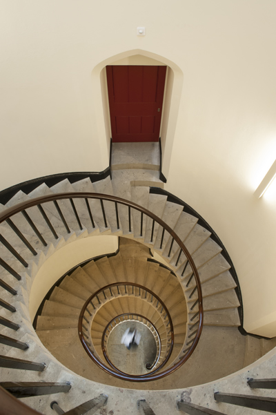 The stunning central spiral staircase in St John's College