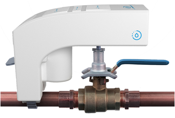 The LeakSmart Snap installs directly on the water main. From there it receives the signal from sensors to automatically shut off the water to the home's entire water supply in the event of a leak.