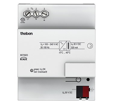 The Power Supply 320mA S KNX from Theben is an example of a system device.