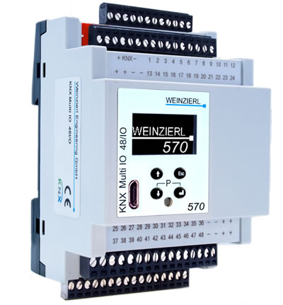 The Weinzierl KNX Multi IO 570 is available for KNX TP and shares the same functionality as the IP version.