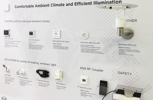 Among the various Elsner products on show were KNX RF media couplers and actuators.