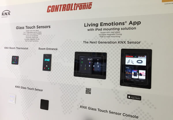 The Controltronic display featuring glass touch sensors and the Living Emotions app.